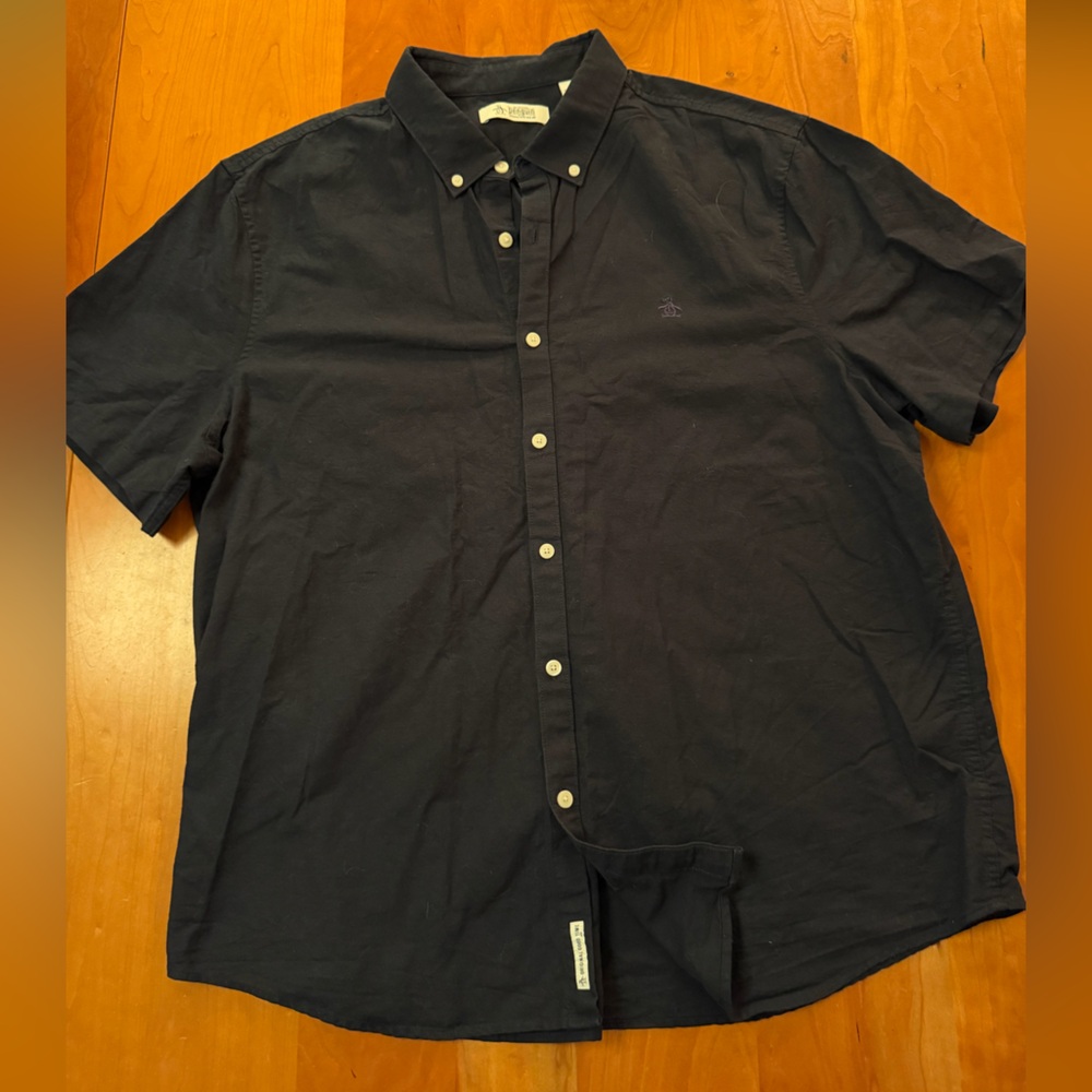 Original Penguin Navy Casual Button Down Short Sleeve Shirt